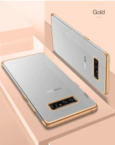 Луксозен силиконов гръб ТПУ прозрачен Fashion за Samsung Galaxy Note 8 N950F златист кант